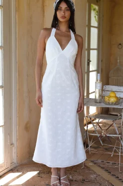 Thalassa Halter Midi Dress White
