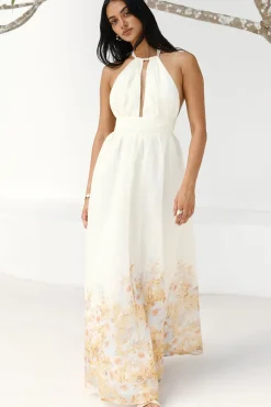 The Meadow’s Secret Halter Maxi Dress Yellow