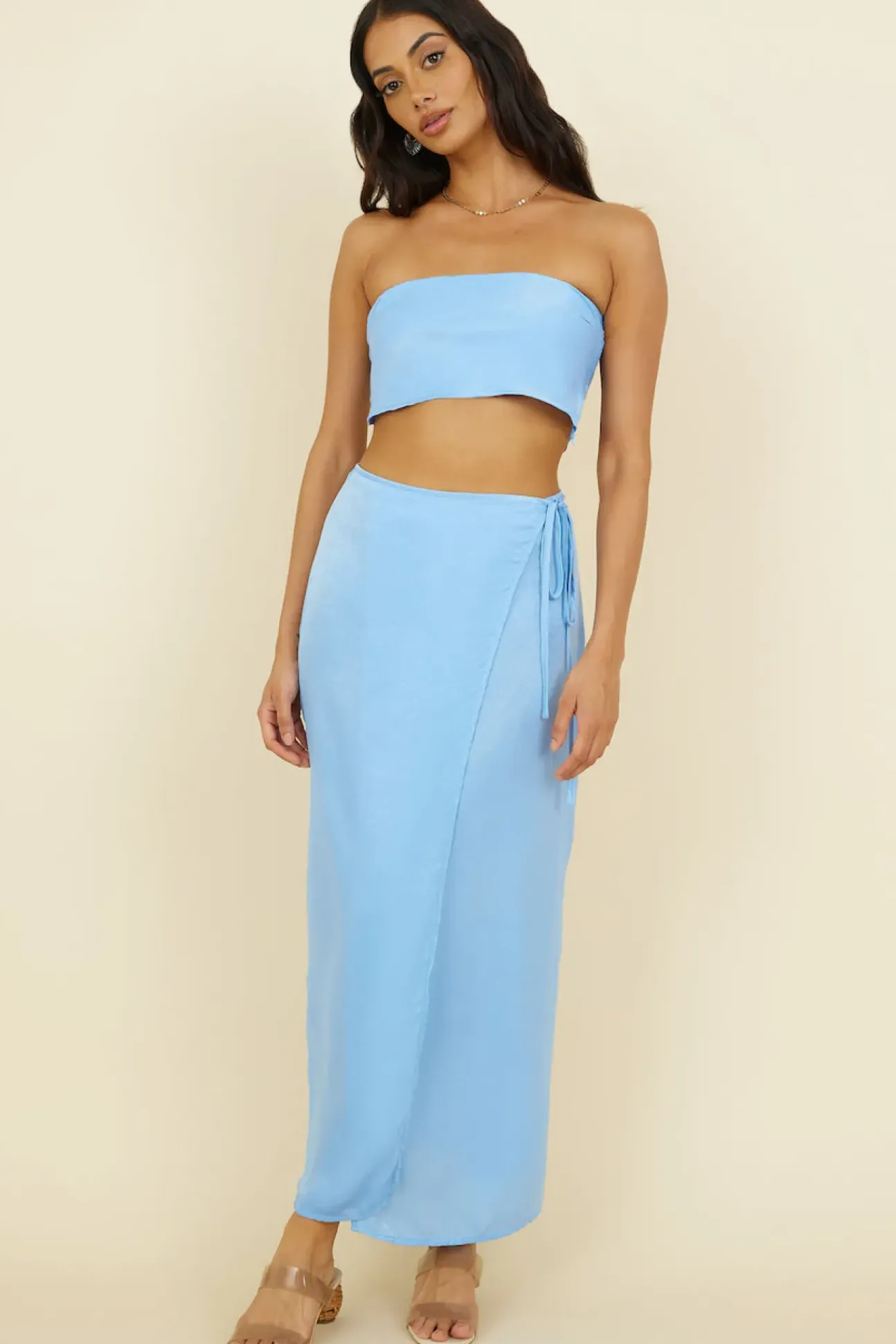 The Right Place Maxi Skirt Blue