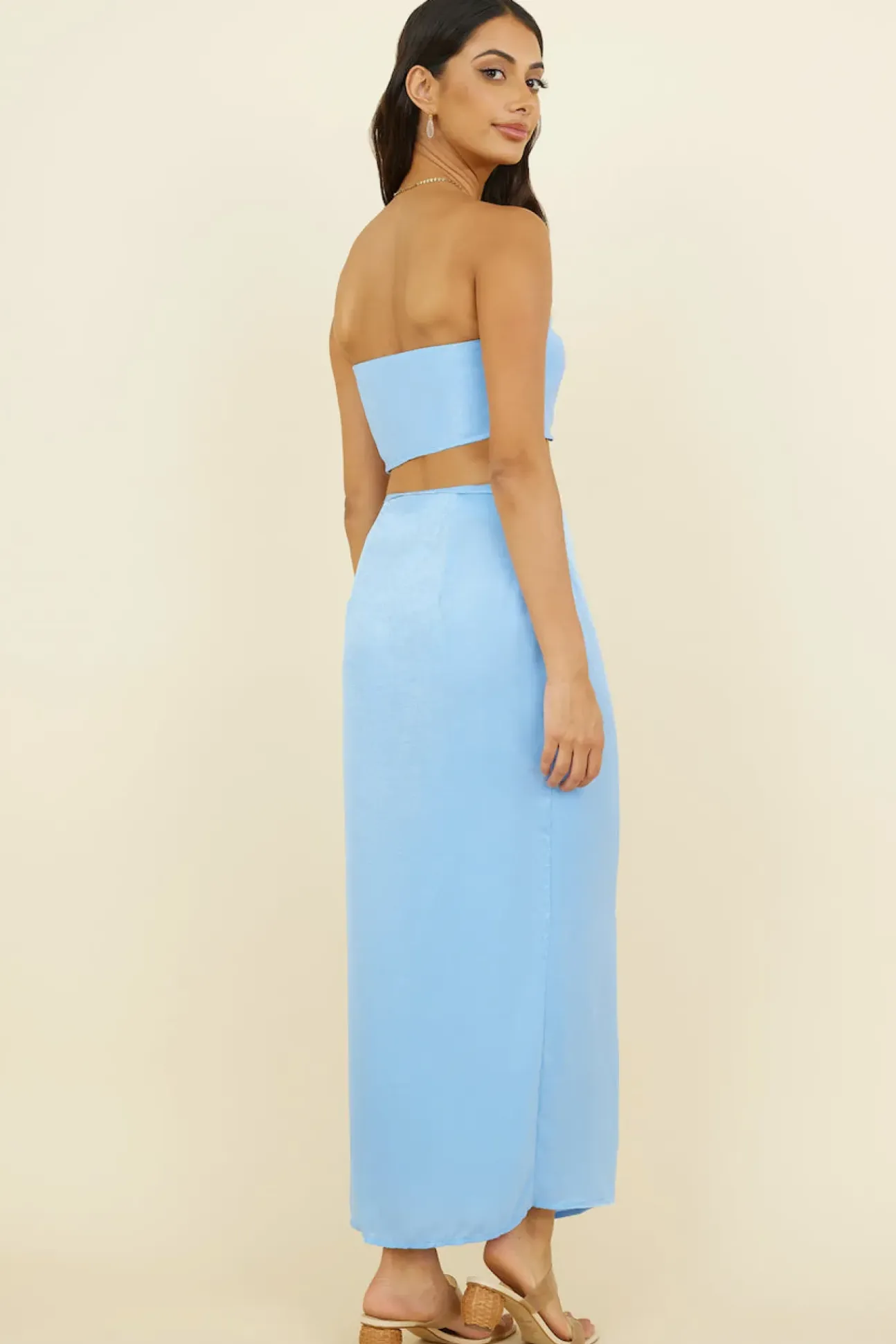 The Right Place Maxi Skirt Blue