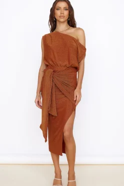 Thunderstorm Midi Dress Brown