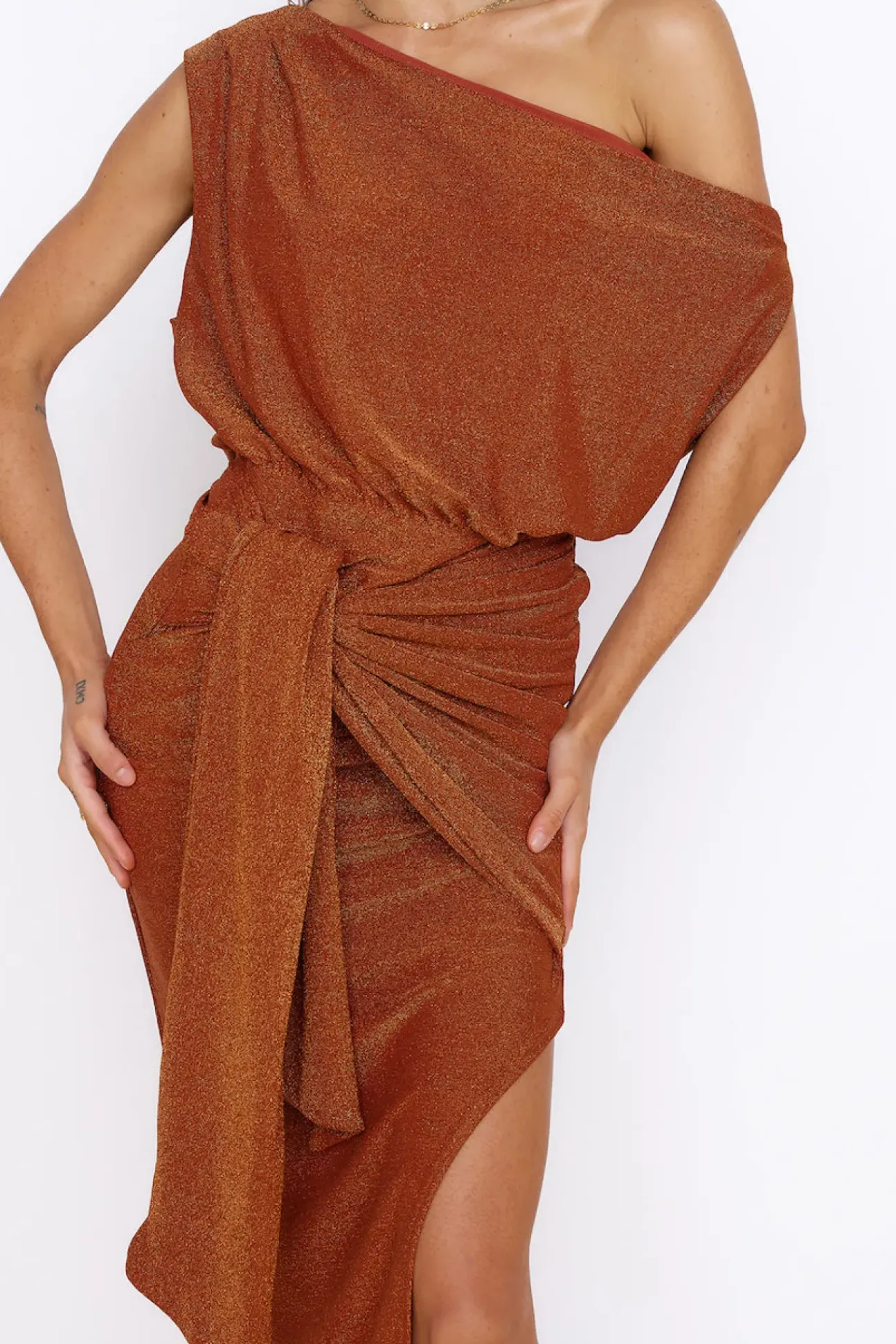 Thunderstorm Midi Dress Brown