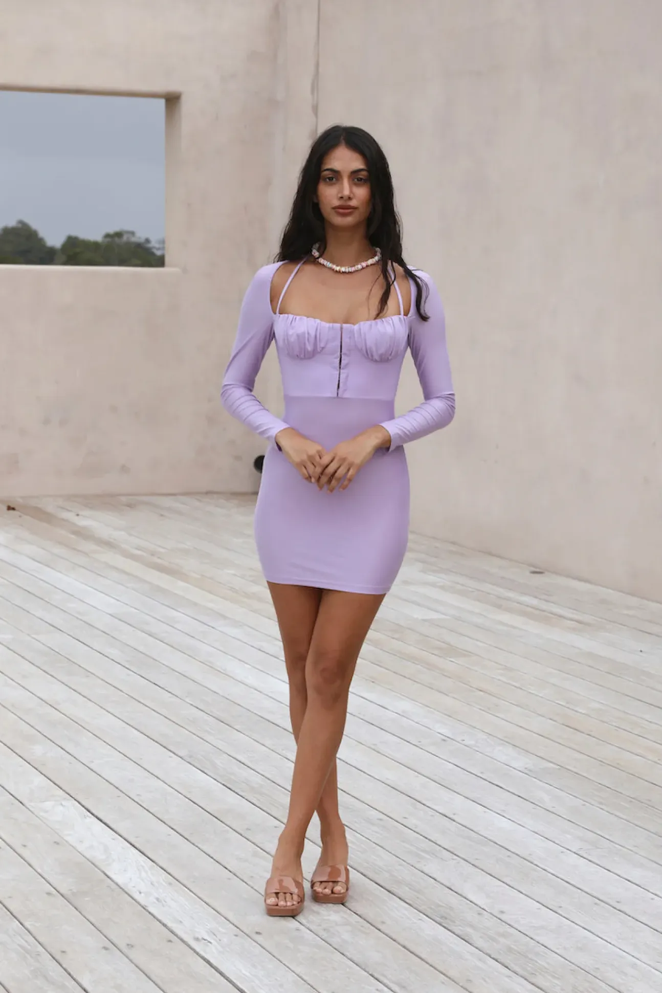 Time Flies Dress Purple