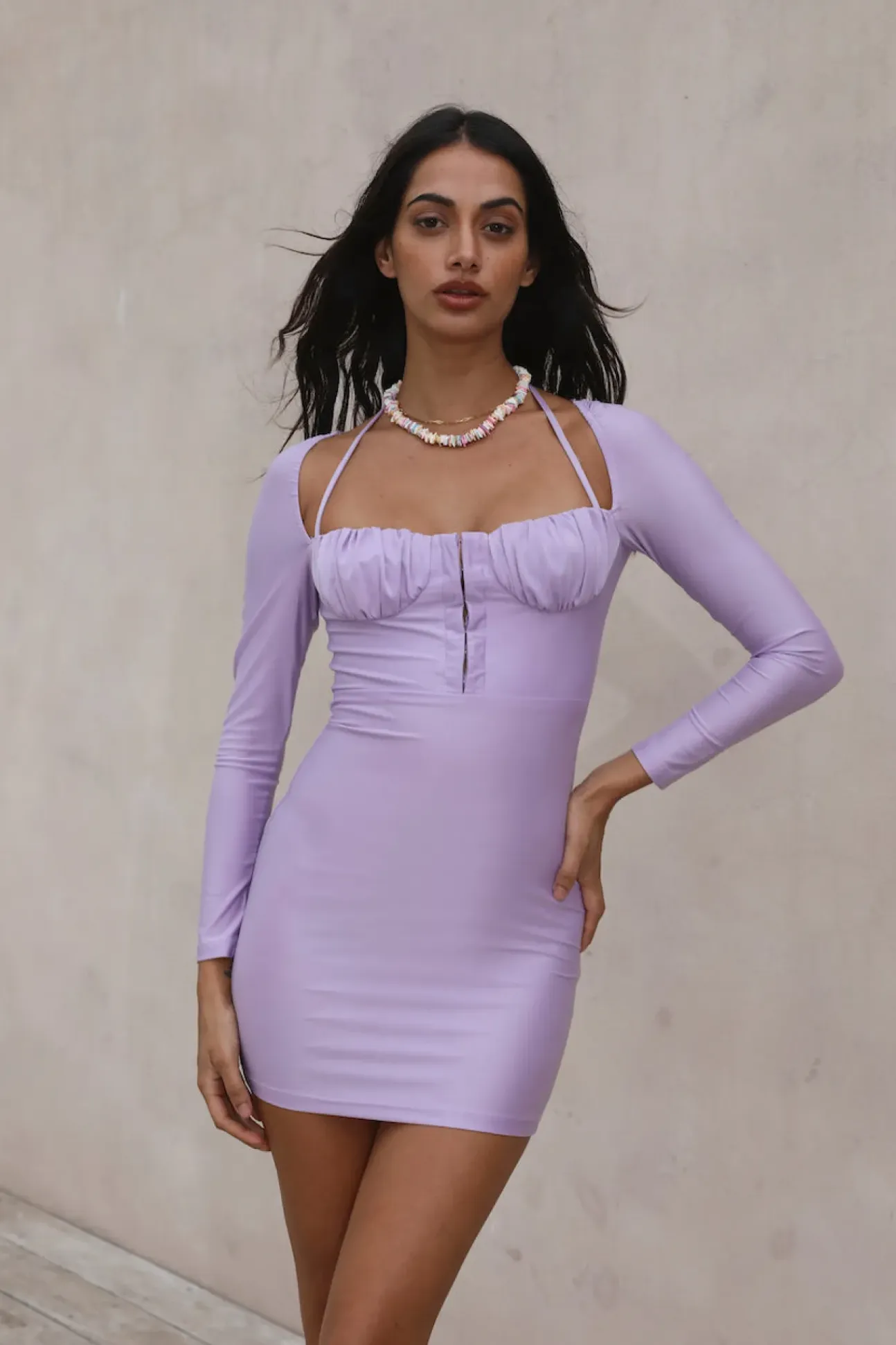 Time Flies Dress Purple