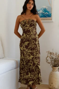 Timeless Connections Midi Dress Brown