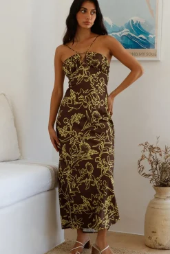 Timeless Connections Midi Dress Brown