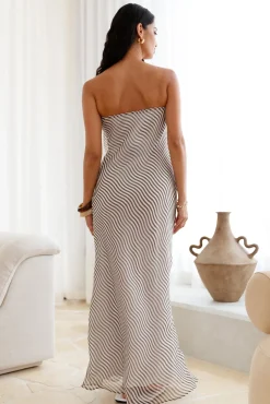 Timeless Grace Strapless Maxi Dress Brown