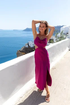 Touch The Sky Maxi Dress Fuchsia