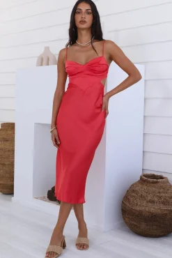 Tranquil Evenings Midi Dress Pink