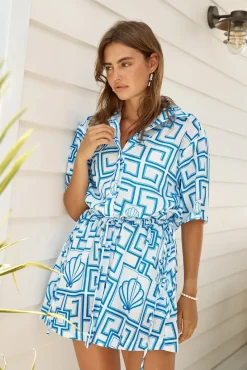 Treasured Dreamer Mini Dress Blue