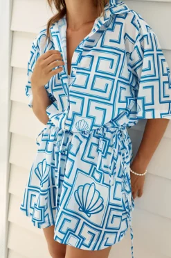 Treasured Dreamer Mini Dress Blue