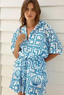 Treasured Dreamer Mini Dress Blue