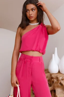Tropical Dreamscape Crop Top Pink
