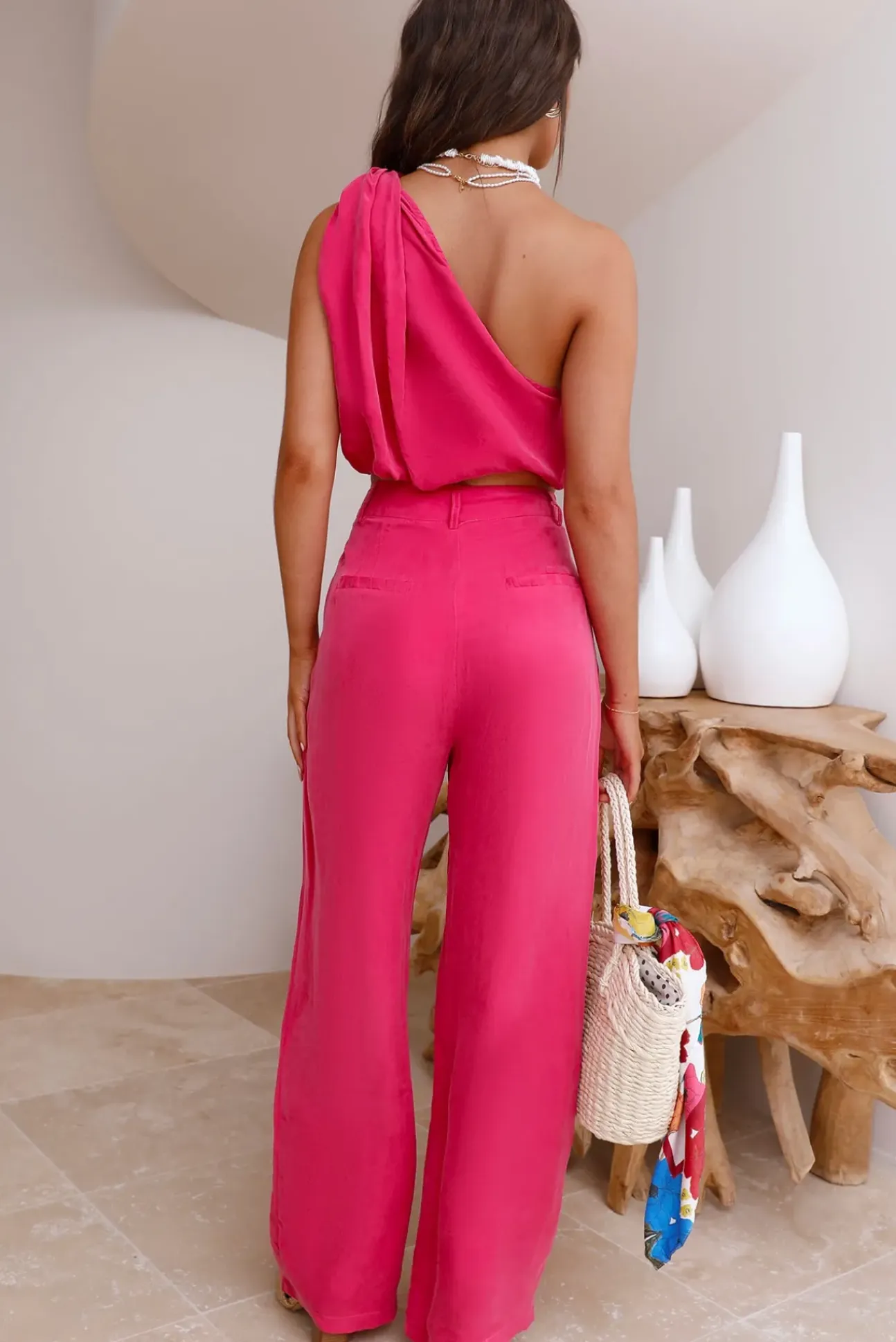 Tropical Dreamscape Crop Top Pink