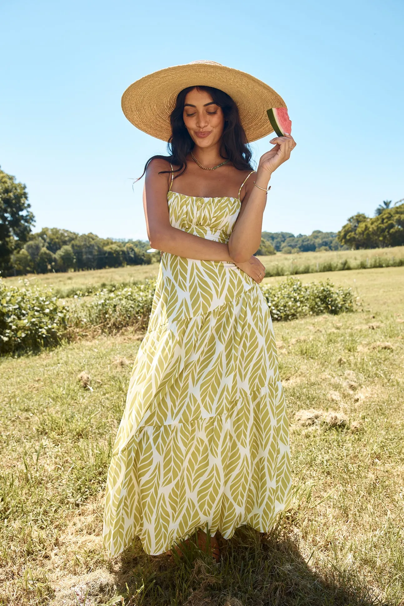 Tropic Trails Maxi Dress Green