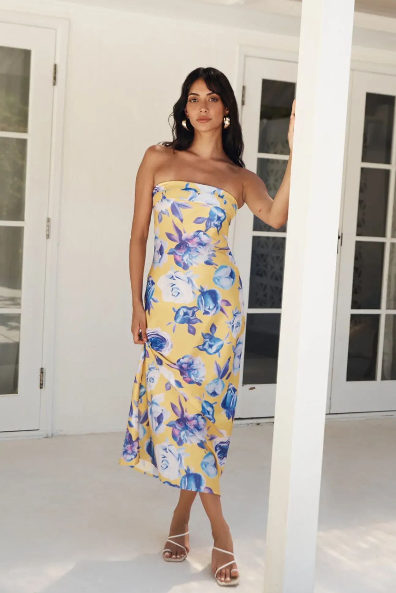 True Royalty Strapless Maxi Dress Yellow