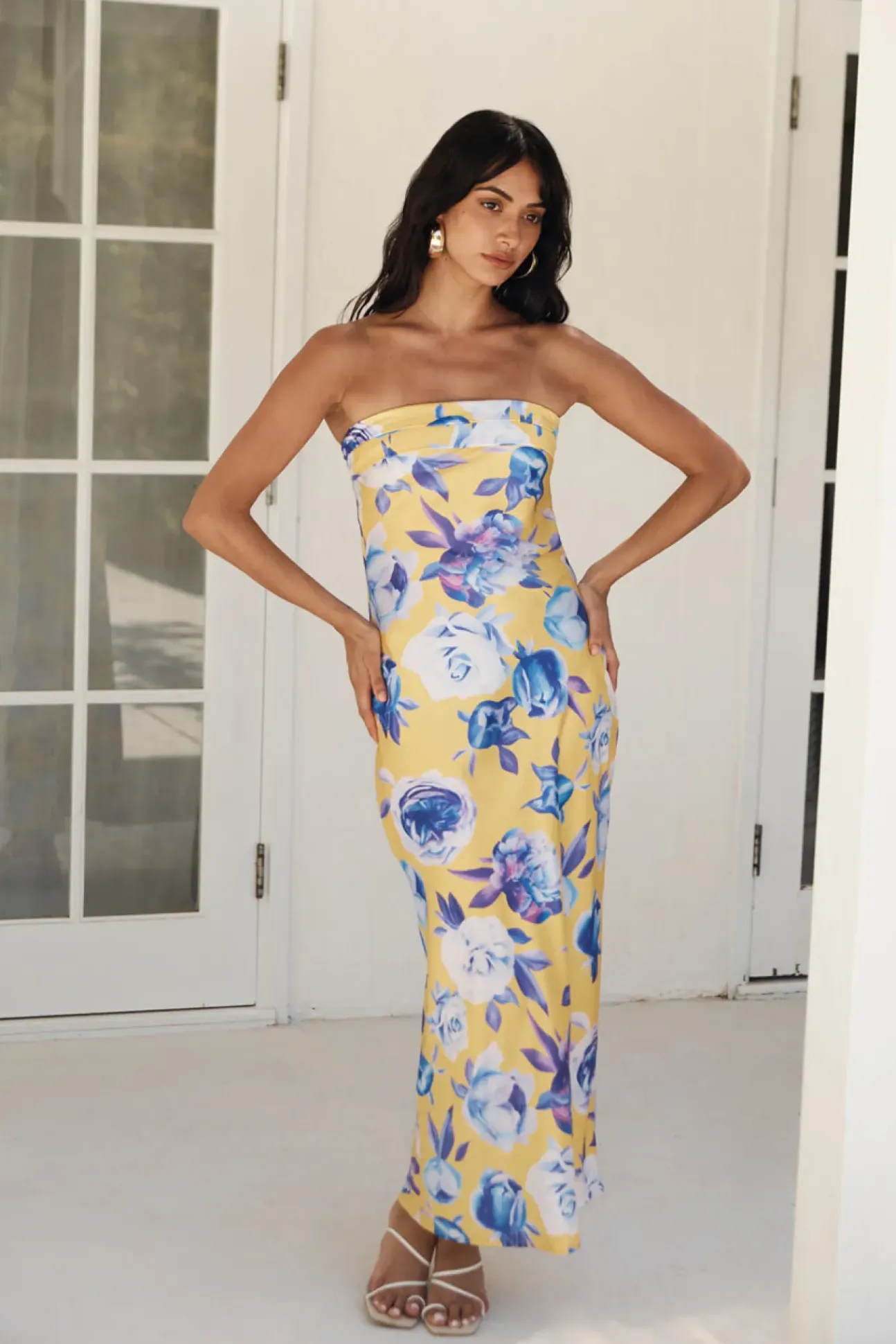 True Royalty Strapless Maxi Dress Yellow