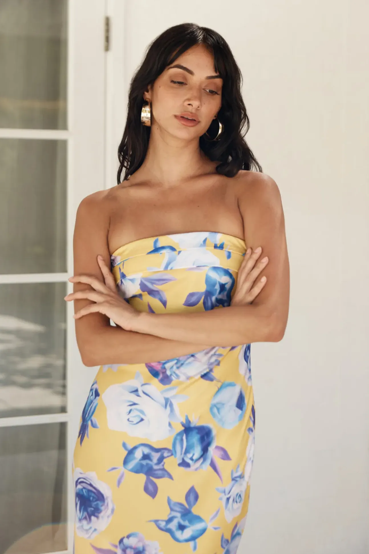 True Royalty Strapless Maxi Dress Yellow