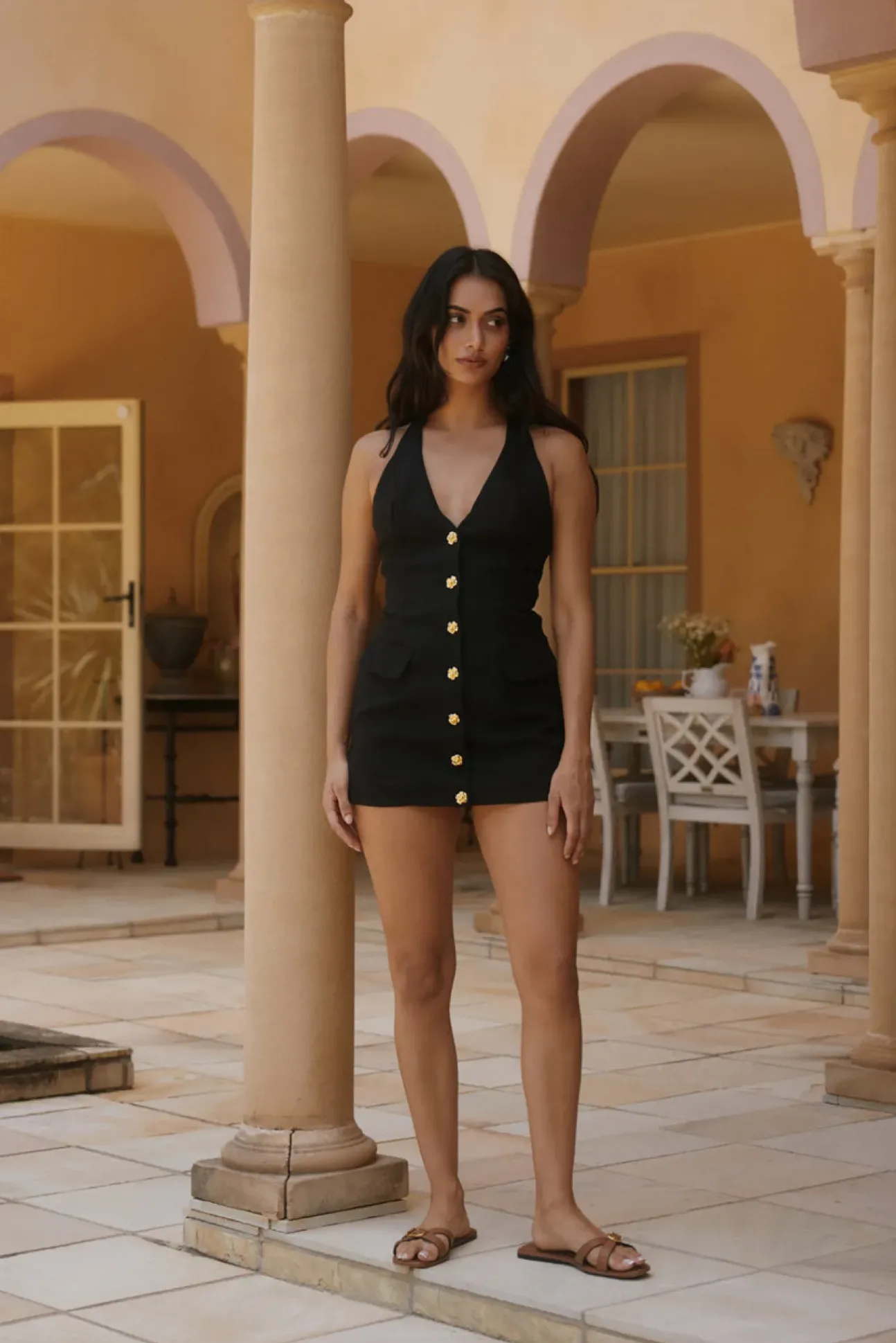 Twilight Blooms Romper Black