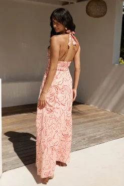 Under Shade Halter Maxi Dress Pink