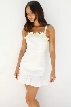 Under Sunflowers Mini Dress White