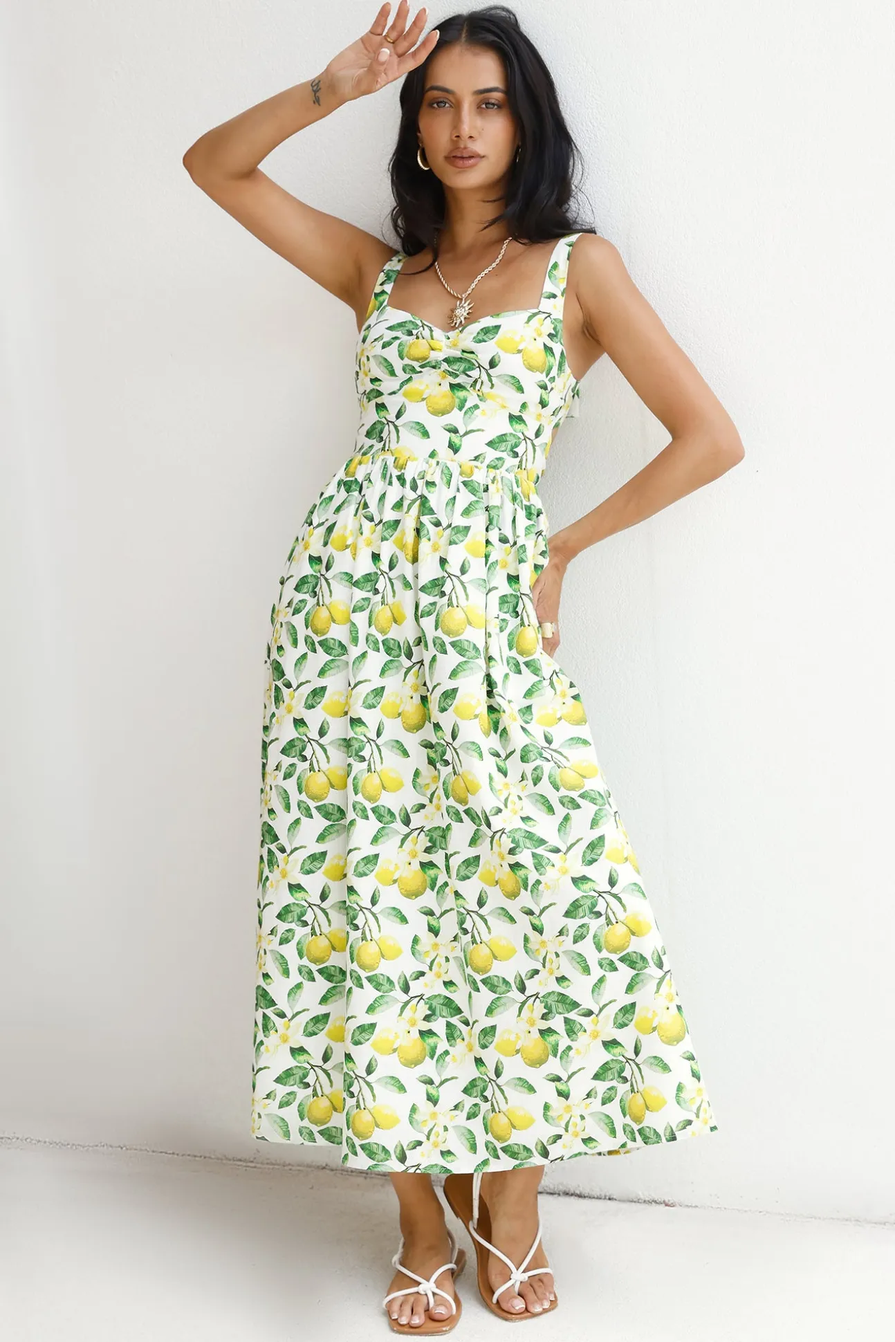 Under The Lemon Tree Midi Dress Print