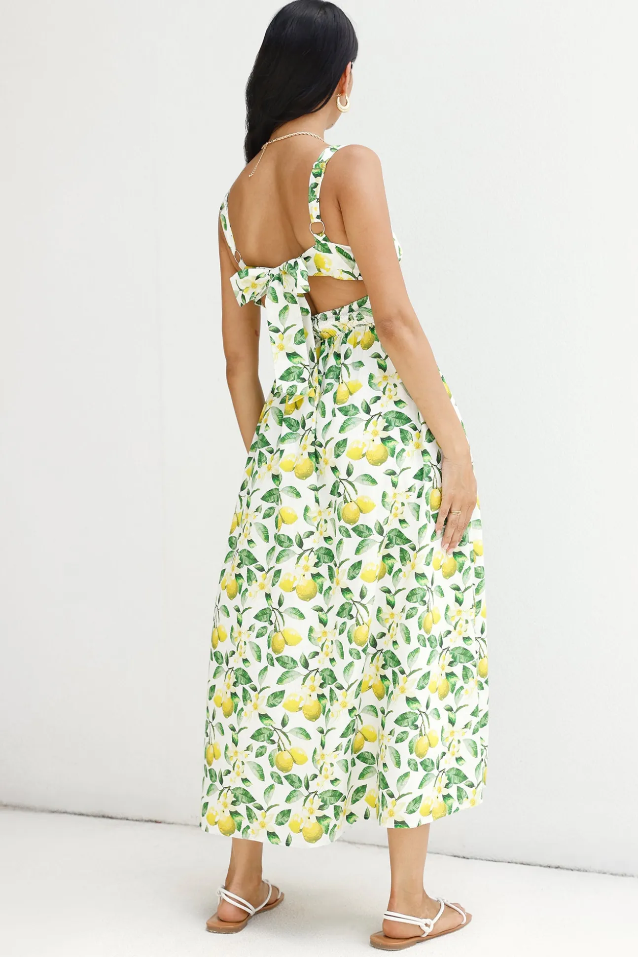 Under The Lemon Tree Midi Dress Print