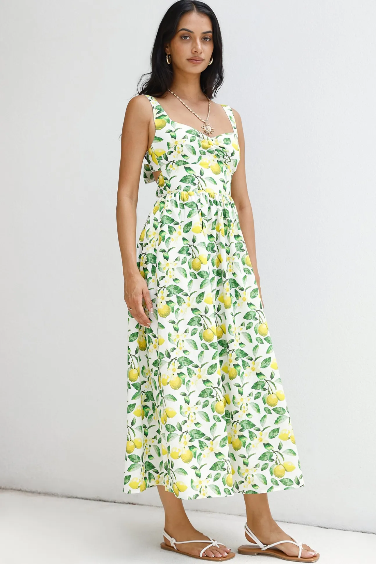 Under The Lemon Tree Midi Dress Print