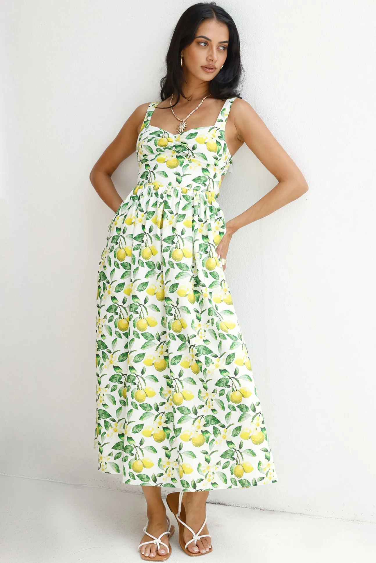 Under The Lemon Tree Midi Dress Print