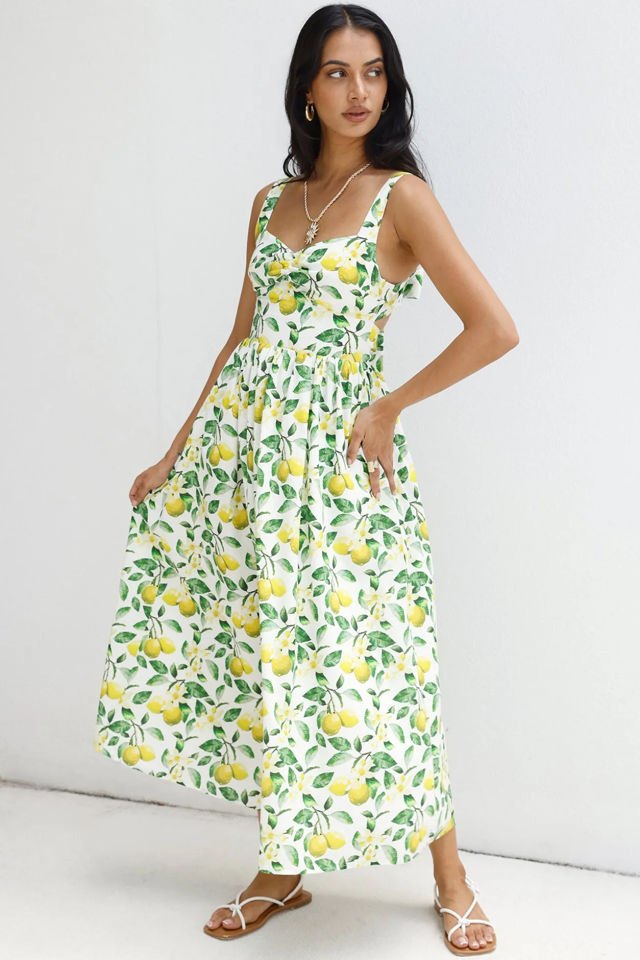 Under The Lemon Tree Midi Dress Print