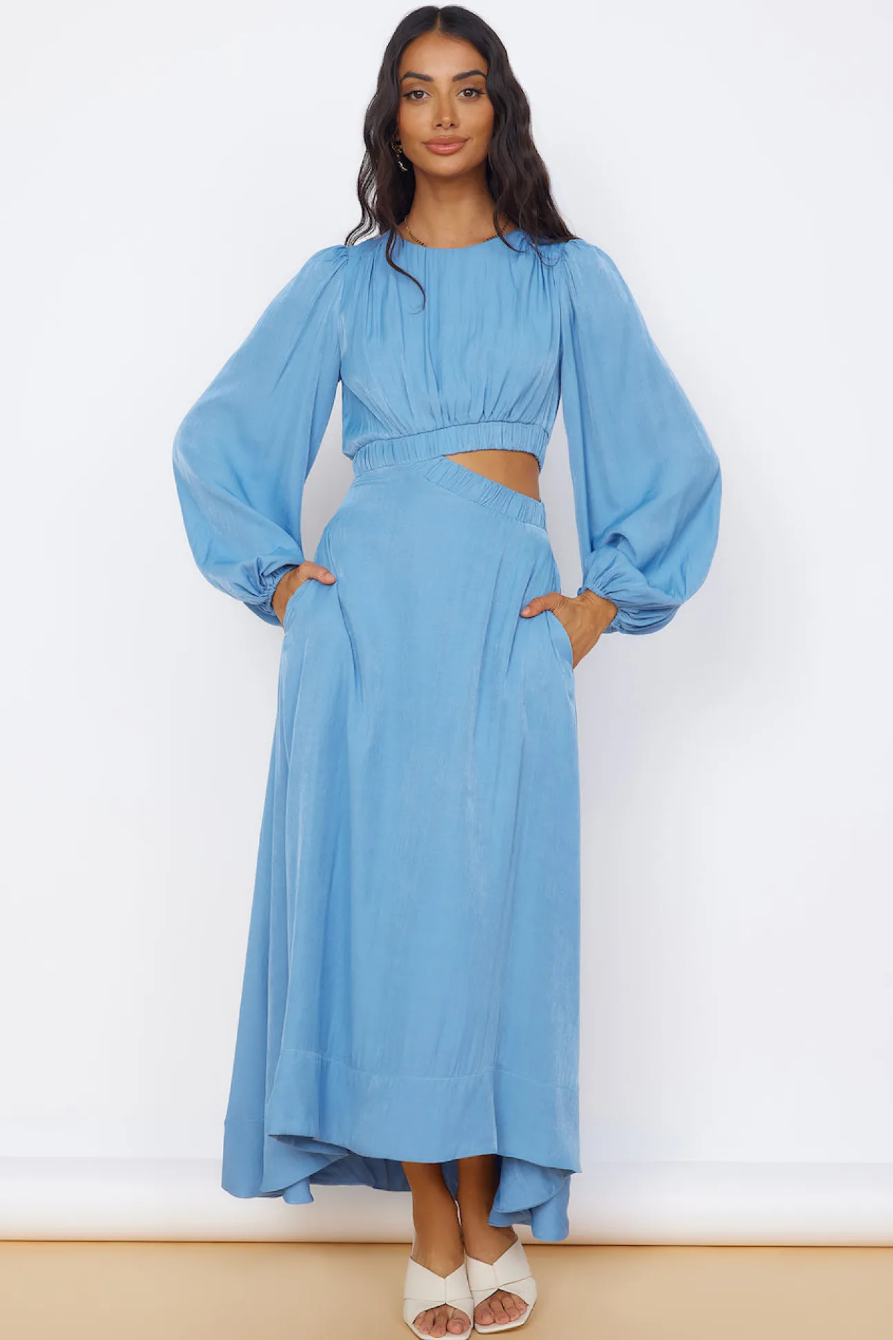 Up All Night Maxi Dress Blue
