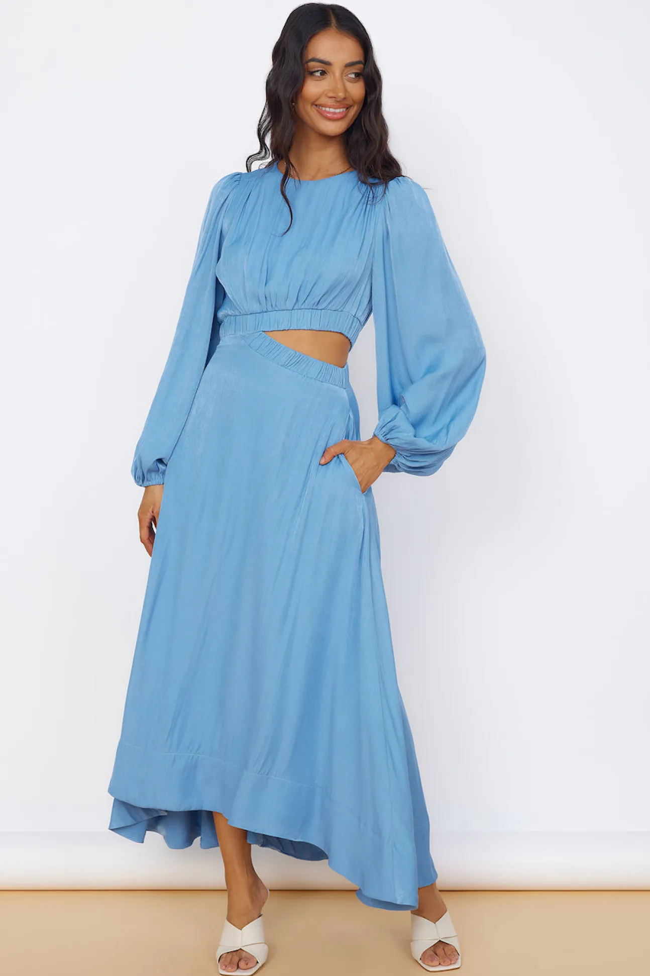 Up All Night Maxi Dress Blue