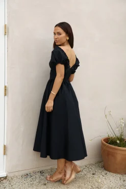 Upon A Dream Midi Dress Black