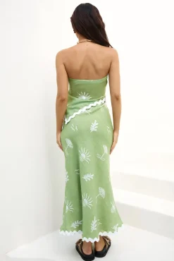 Vacation Away Maxi Skirt Green