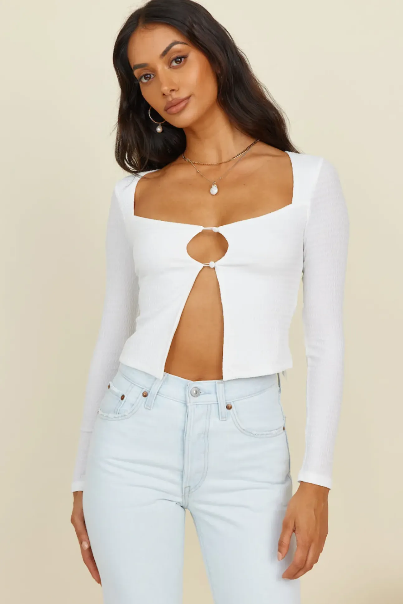 Vice Versa Crop Top White