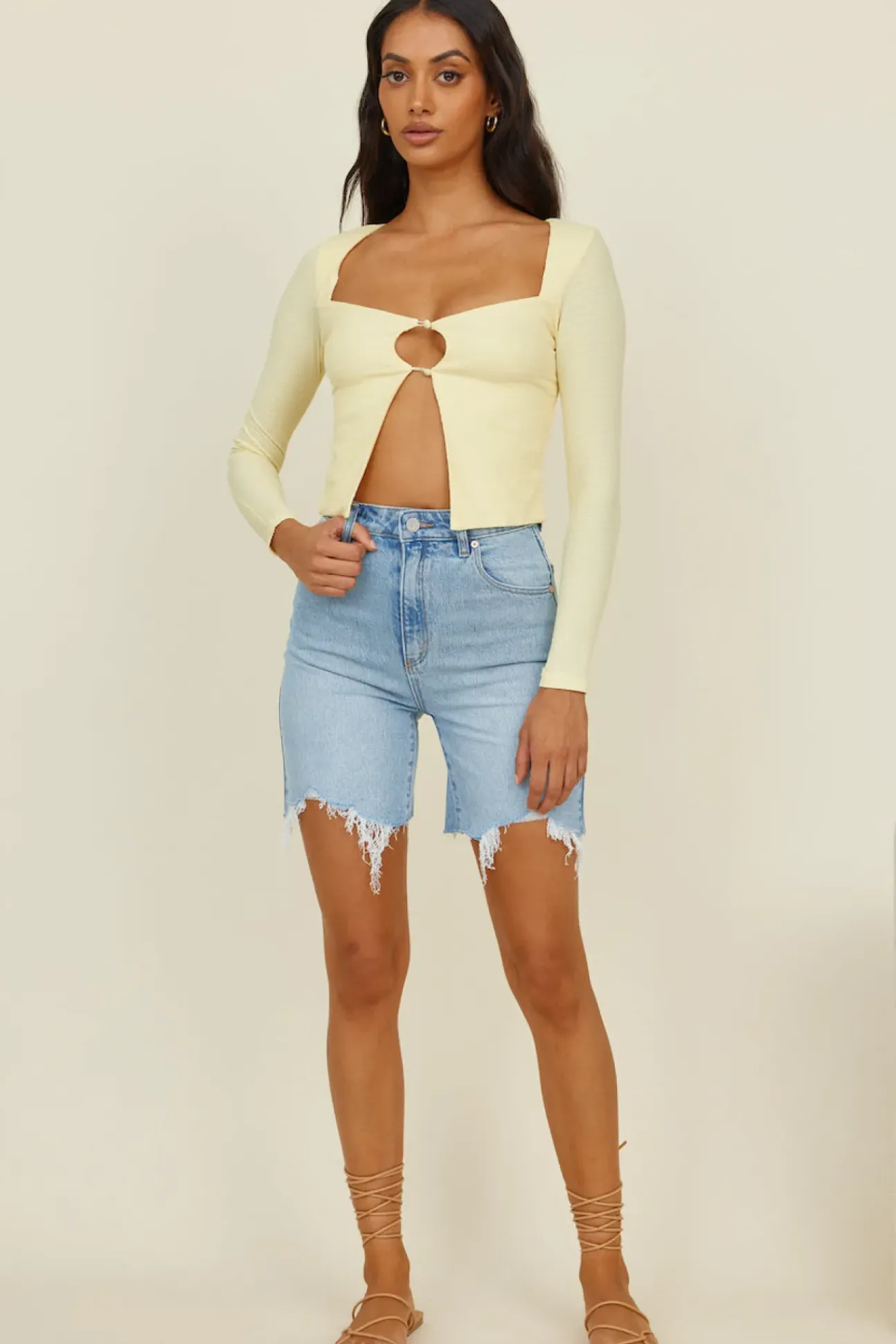 Vice Versa Crop Top Yellow