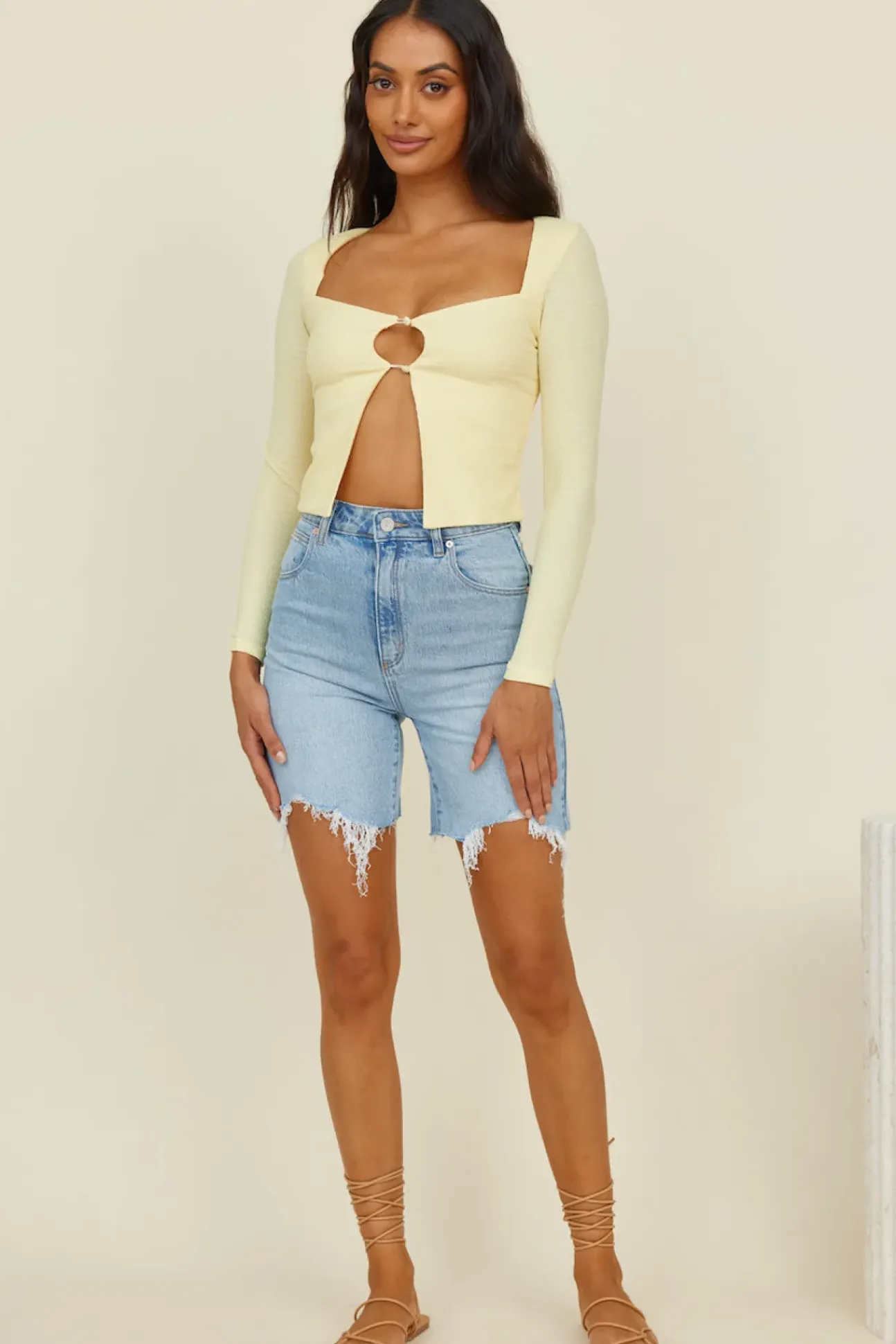 Vice Versa Crop Top Yellow