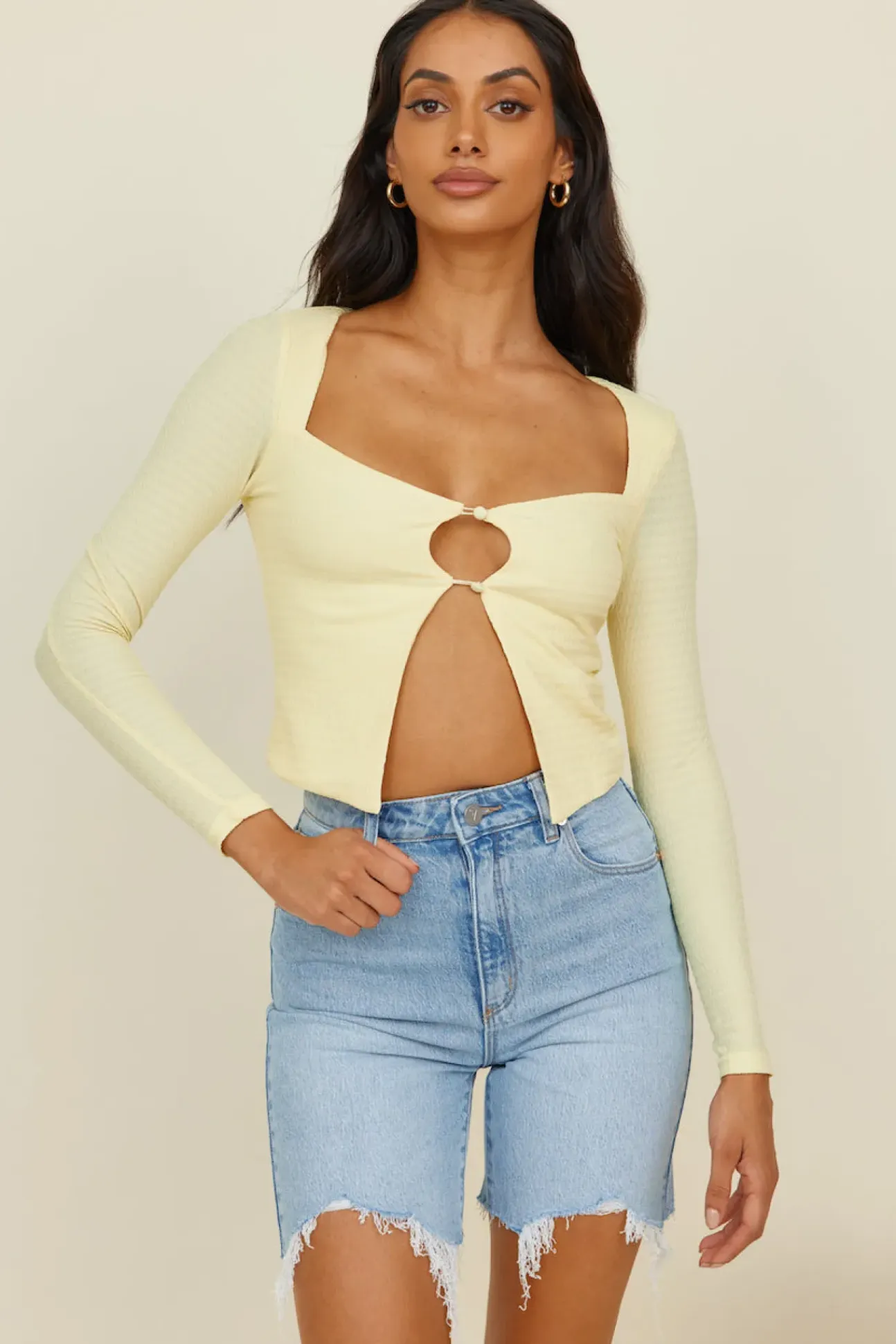 Vice Versa Crop Top Yellow