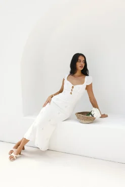 Vintage Song Midi Dress White