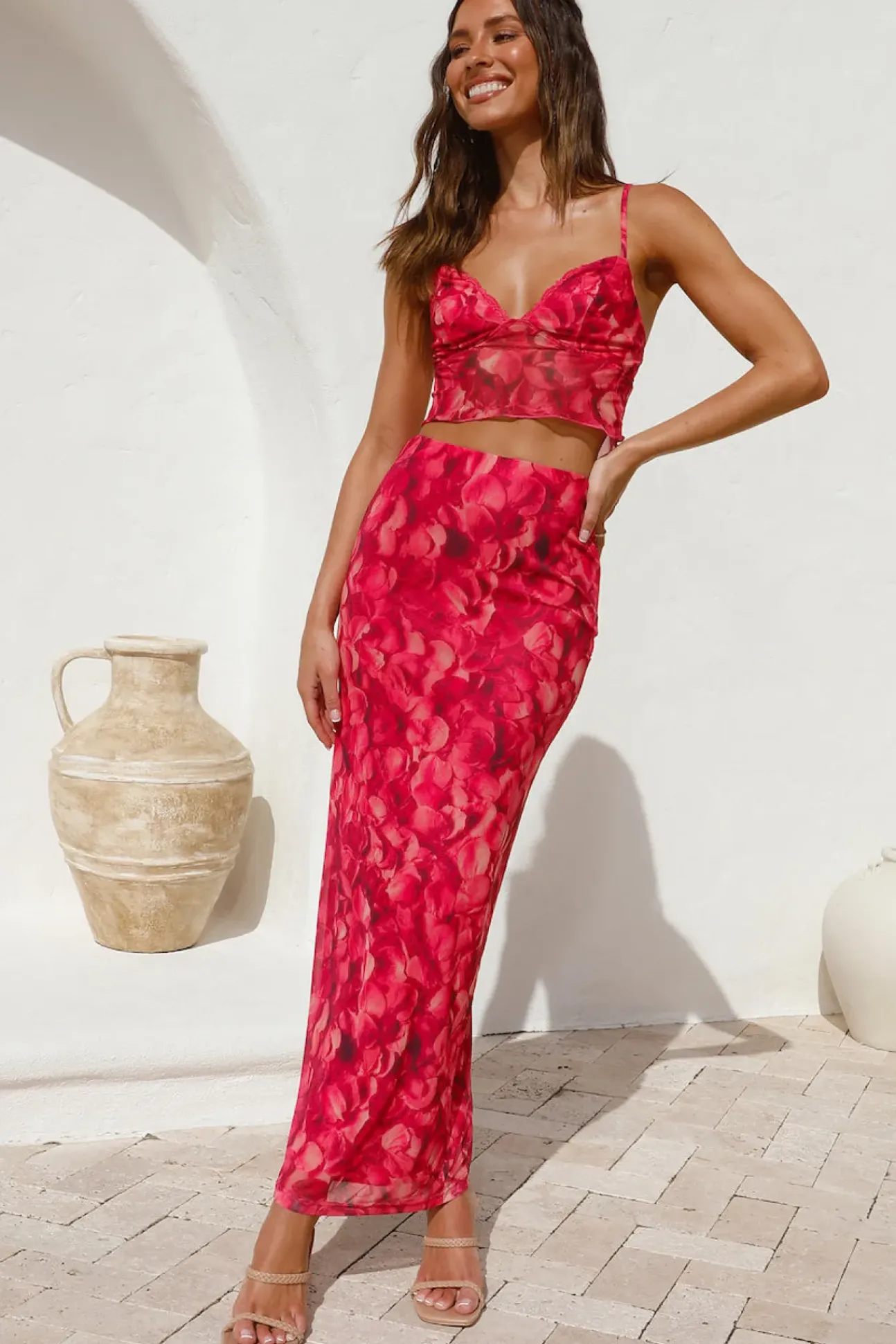 Waiting On You Crop Top Red