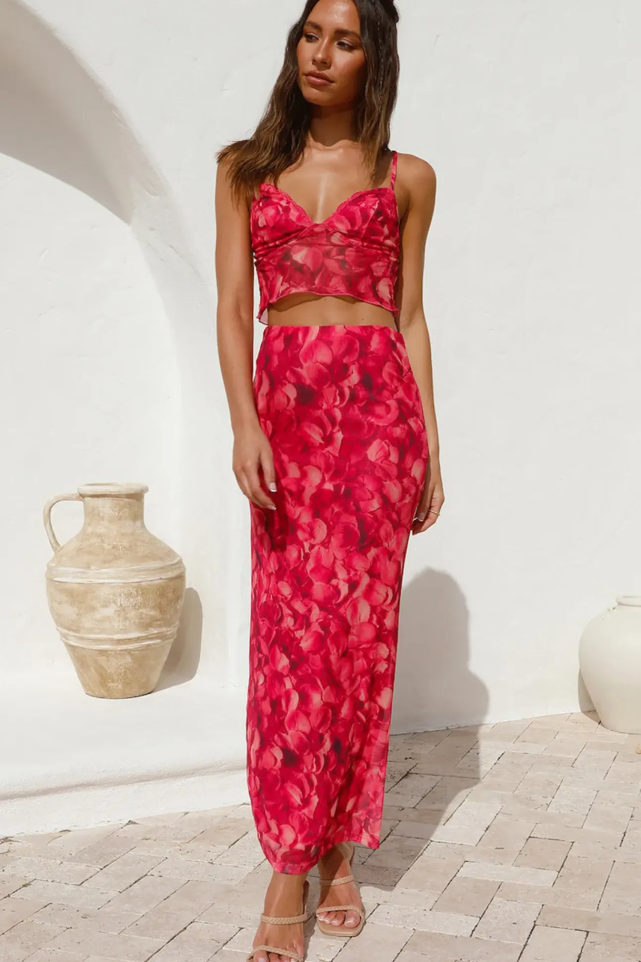 Waiting On You Crop Top Red