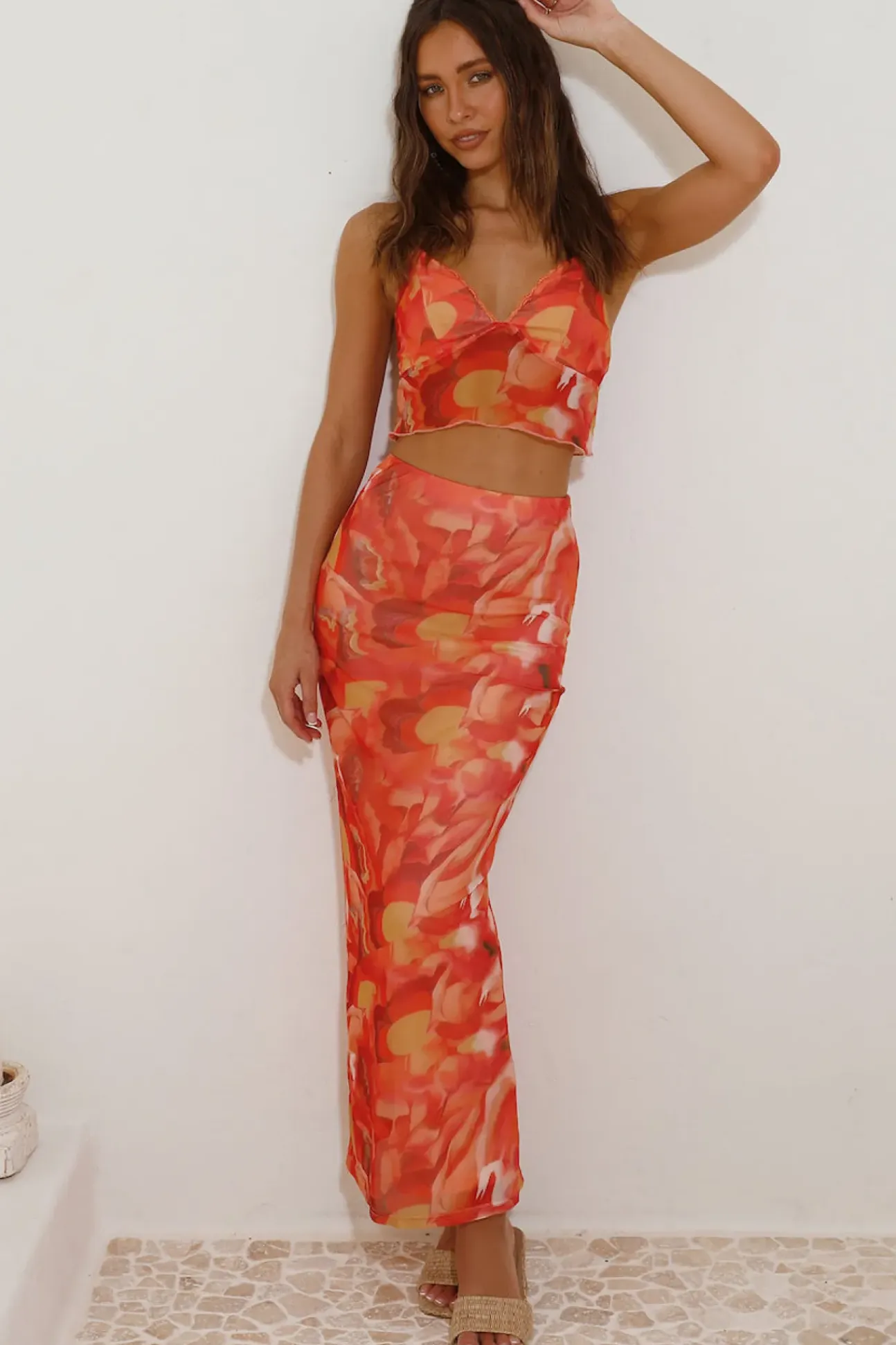 Waiting On You Maxi Skirt Orange