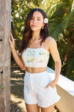 Wanderlust In The Air Tailored Shorts White