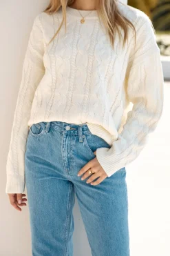 Warm Embrace Cable Knit Sweater Cream
