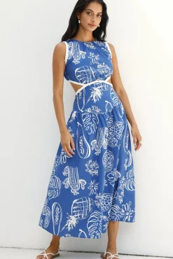 Waves of Serenity Maxi Dress Blue