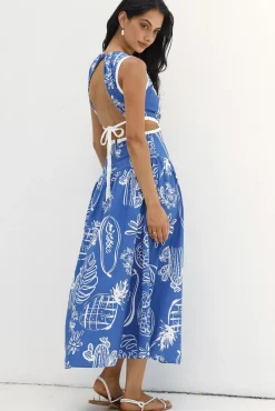 Waves of Serenity Maxi Dress Blue