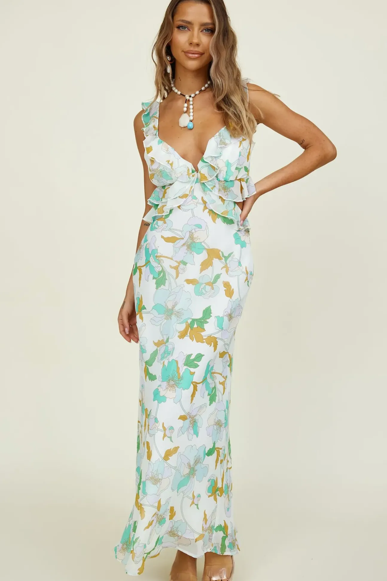 West Coast Drive Maxi Dress Green