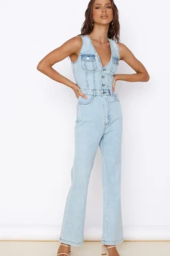 Wherever I Go Jumpsuit Blue Denim