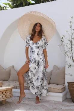 Whimsical Heart Maxi Dress Blue