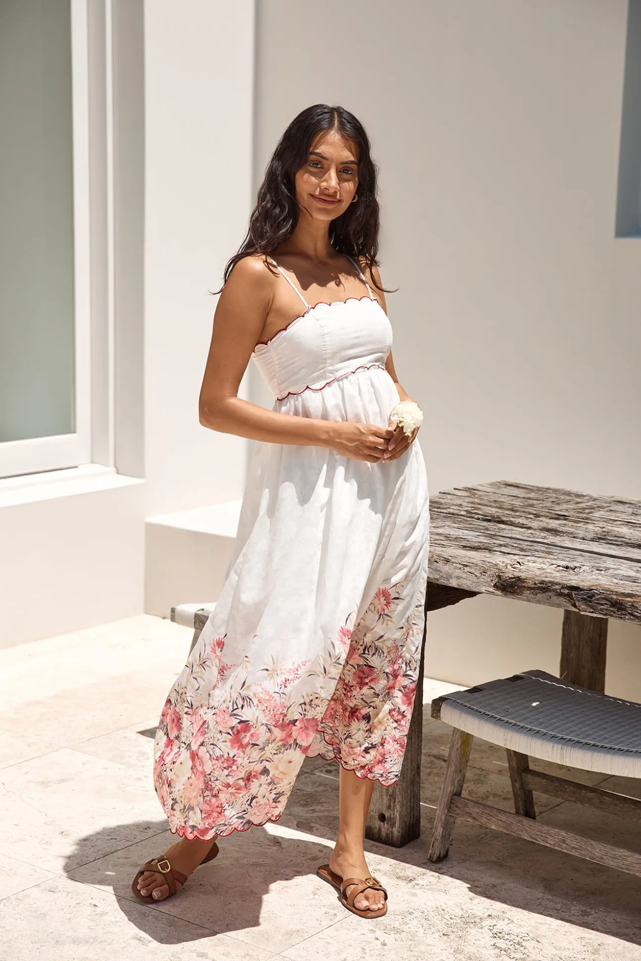 Whimsical Moments Midi Dress White